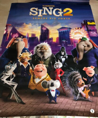 Poster locandina Sing 2 100x140 cm ORIGINALE da cinema 2021 di Garth Jennings