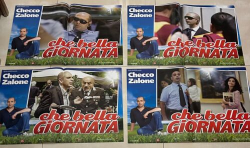 Set di 4 poster locandine Che bella giornata 40x60 ORIGINALI da cinema di Genna