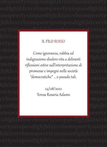 Il filo rosso di Teresa Rosaria Adamo