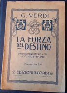 OPERA TEATRALE LA FORZA DEL DESTINO G. VERDI EDIZIONI RICORDI ANNI 30