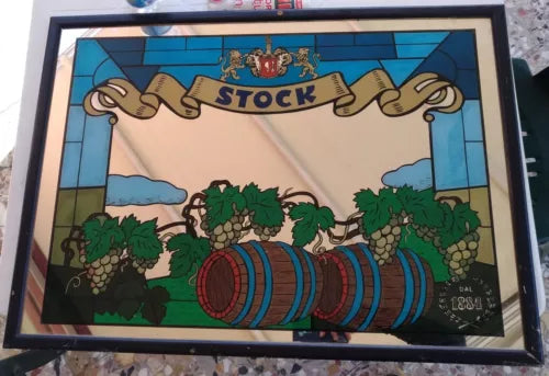 QUADRO A SPECCHIO STOCK 1984 ORIGINALE VINTAGE ANNI 70 DA COLLEZIONE