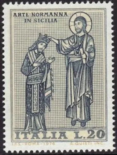 ITALIA -  FRANCOBOLLO ARTE NORMANNA IN SICILIA 20 LIRE 1974 -  nuovo