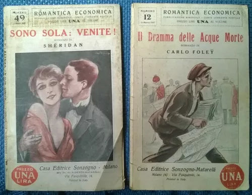 2 Vol Romantica economica Sonzogno: Sono sola. Venite! -Il dramma delle Acque -L