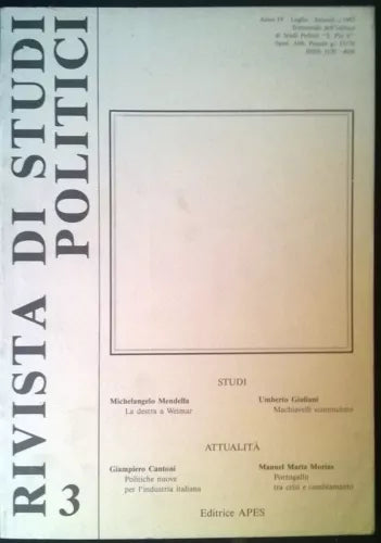 Rivista di studi politici - N.3 - Ist. di Studi Politici S. Pio - APES, 1992 - L