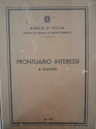 Prontuario Interessi a Numeri del banco di Sicilia 1959 - ER