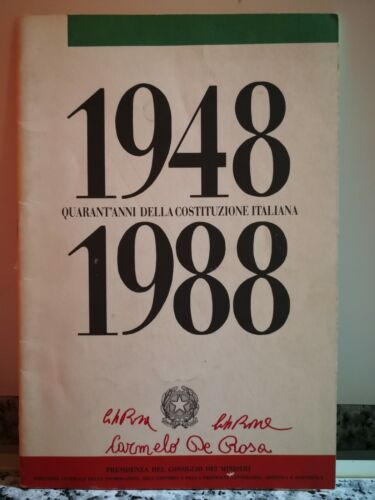 1948 - 1988 Quarant’anni della costituzione Italiana di A.a.v.v, 1948,-F