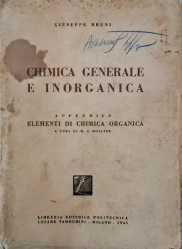 Chimica generale e inorganica con appendice di elementi di chimica organica - ER