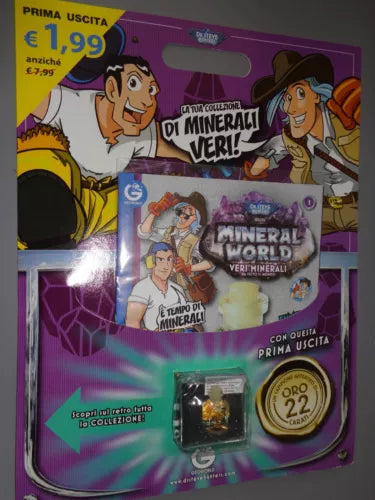 Mineral World VERI MINERALI DA TUTTO IL MONDO 1° PRIMA USCITA FASCICOLO + ORO 22