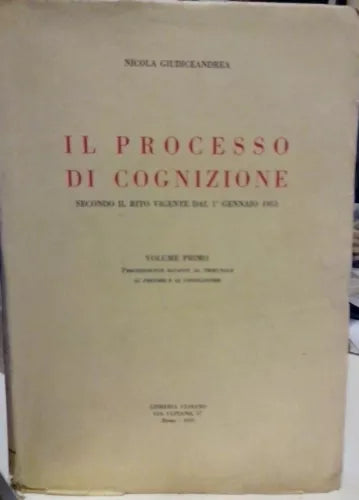 IL PROCESSO DI COGNIZIONE SECONDO IL RITO VIGENTE DAL 1 GENNAiO 1951.