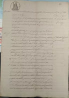 Documento manoscritto del 1887 con timbri e marca di riscontro da 50 C.