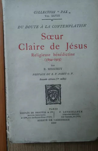 Soeur Claire de Jesus - Misserey - Abbaye de Maredsous,1930 - R
