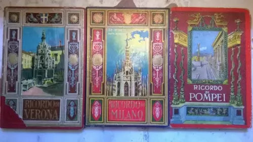 Cartoline Ricordo di Verona - Ricordo di Milano - Ricordo di Pompei - Anni '30