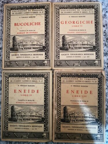 Classici Latini e greci N° 27,56,39 e 37 di Virgilio Marone,1937 1941 1946-F