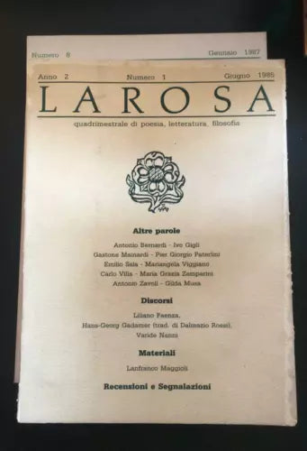 La rosa quadrimestrale di poesia N°1 e 8 - Vari, Press - P