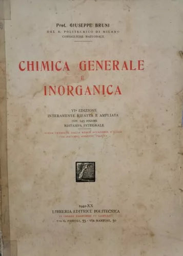 Chimica generale e inorganica di Giuseppe Bruni, 1942 - ER