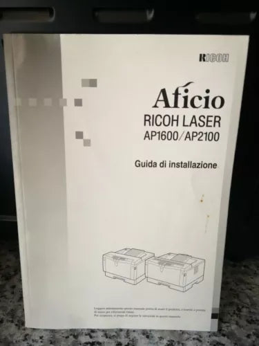 Manuale ed istruzioni Aficio Ricoh laser Ap1600 Ap2100 di A.a.v.v, 2000, -F